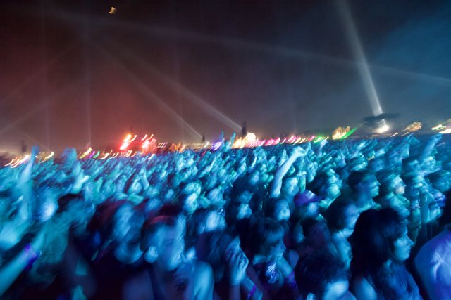 Electric Nightlife: A Crowd at Coachella
