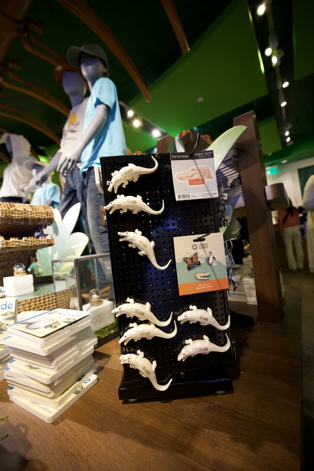 White Gecko Figurines Display in Museum Gift Shop