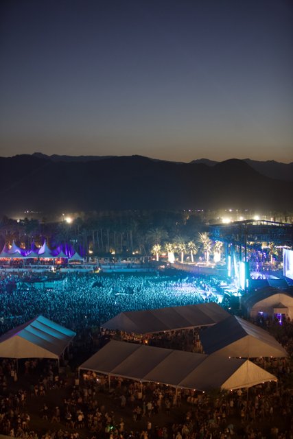 Lighting up the Night: A Concert Crowd at Coachella 2015