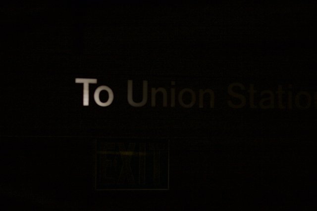 Illuminated Union Station Sign