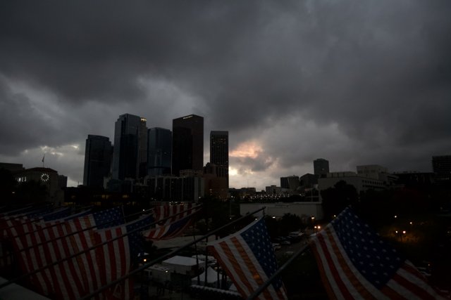 Approaching Storm over Los Angeles Skyline