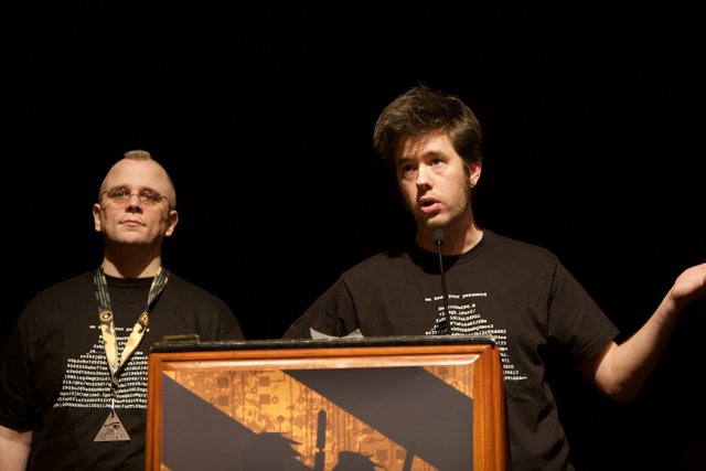 Two Men Addressing the Crowd at DEFCON