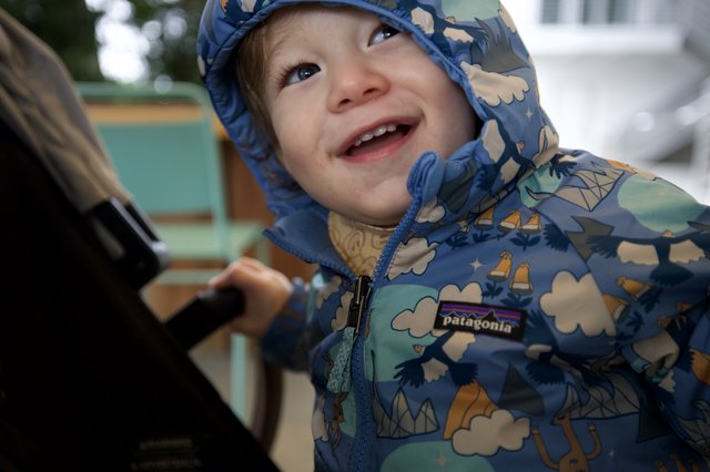 Joyful Toddler in Patagonia Winter Jacket
