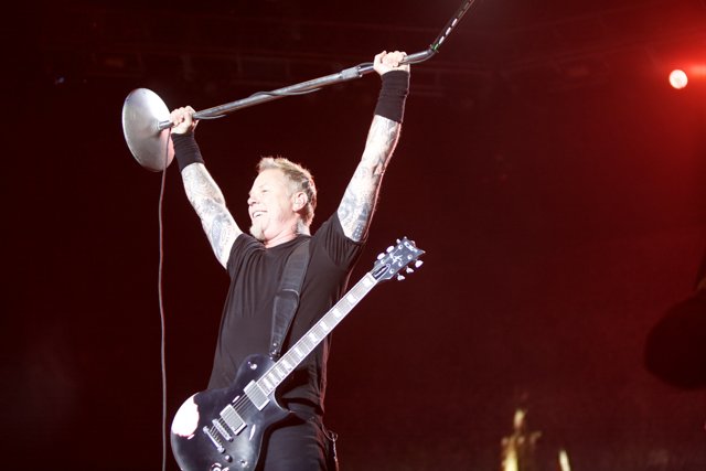 James Hetfield Rocks Out on Stage with His Guitar