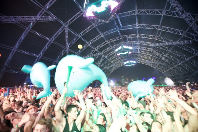Balloon Frenzy at a Coachella Concert