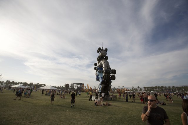 Sculpture of a Car in the Field at Coachella