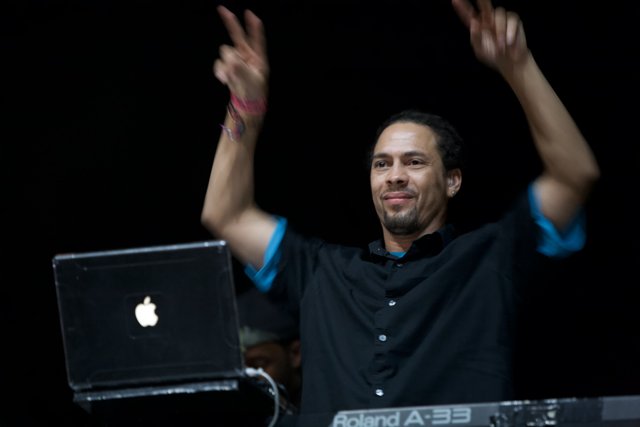 Entertainer Roni Size Performing with Laptop at Coachella 2009