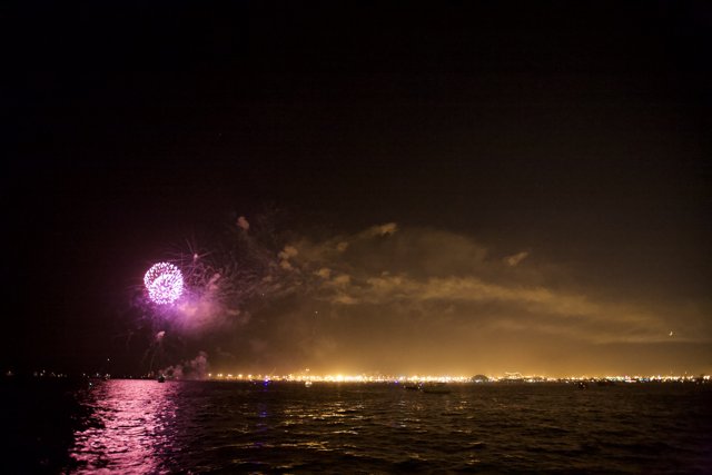 Spectacular Fireworks Over the Bay