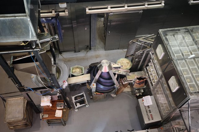 Overhead View of Busy Commercial Kitchen Workspace