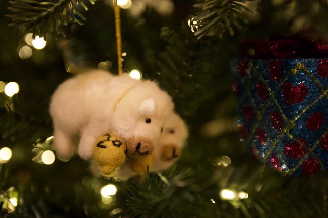 White Polar Bear Christmas Tree Ornament 2026