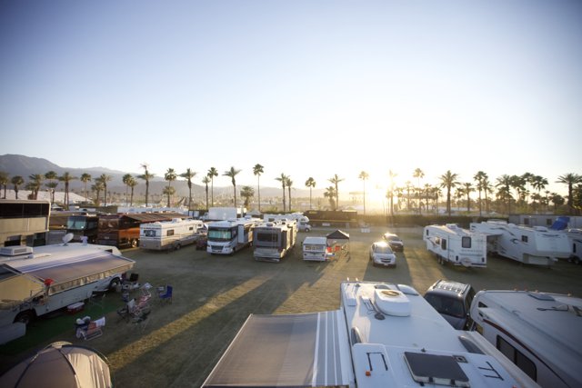 Caravans and Tents at Coachella Festival