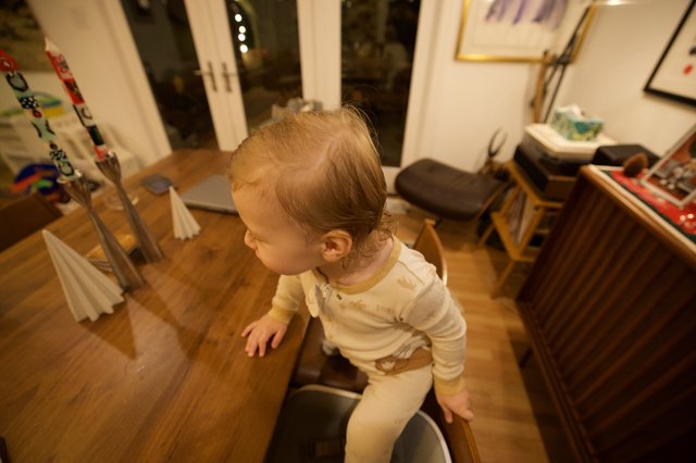 Toddler Exploring Home at Eye Level Perspective