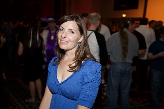 Woman in Blue Smiles at Party Event 2008