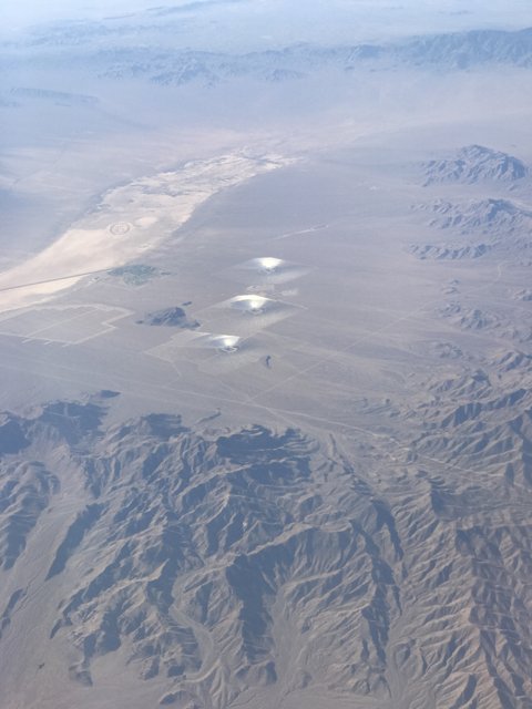 Aerial View of Stunning Desert and Mountain Range
