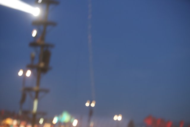 Blurry Nighttime Light Pole