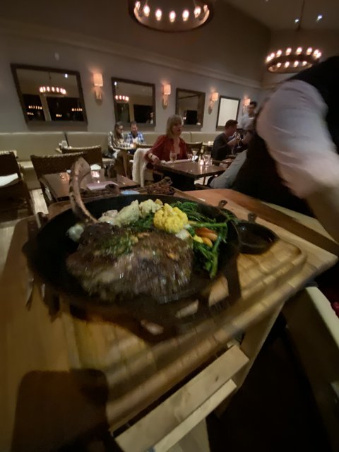 Steak Panorama at a Restaurant in Carmel, California