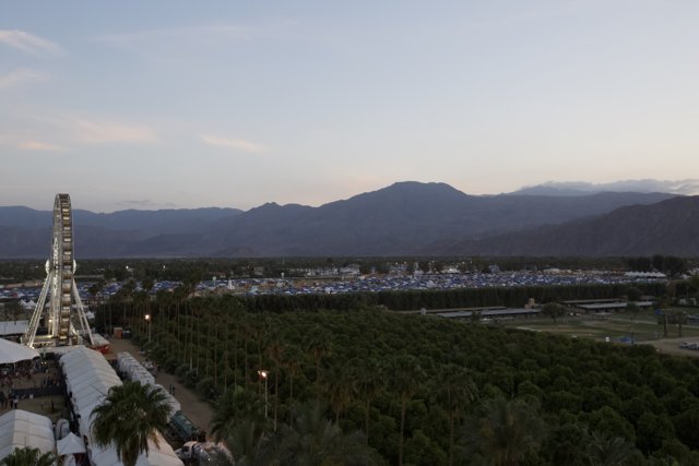 Dusk over the Festival Grounds and Mountains