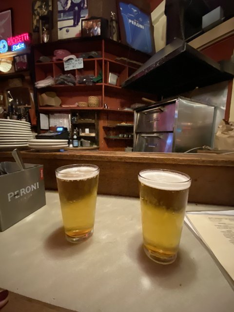 Two Beers on the Counter