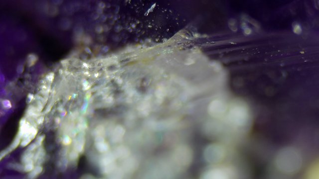 Crystal Rainbow: Macro View of Amethyst Geode Surface