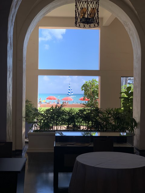 Serene Ocean View from Inside The Royal Hawaiian Resort