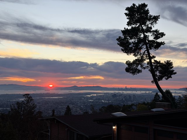 Sunset Over San Francisco Bay from Oakland Hills