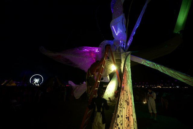 Illuminated Windmill at Coachella