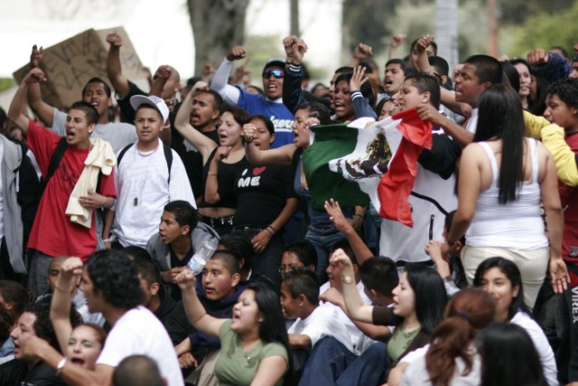 Mexican Students Protest Outside Consulate in Los Angeles