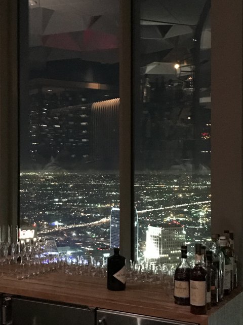 Nighttime Cityscape from the Bar Counter