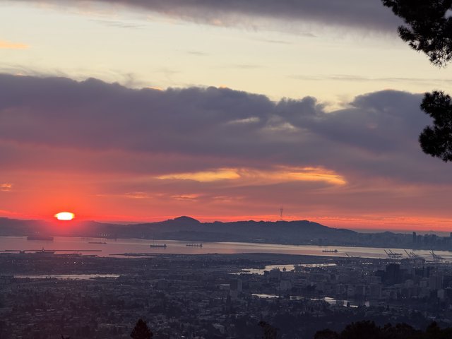 Sunset Over San Francisco Bay from East Bay Hills