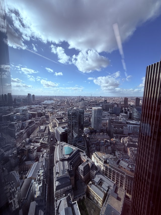 Aerial View of London's Financial District and Thames