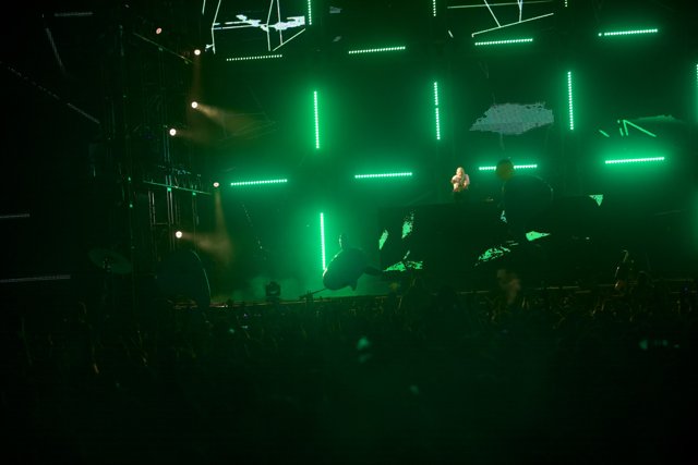 Green Spotlight on Stage