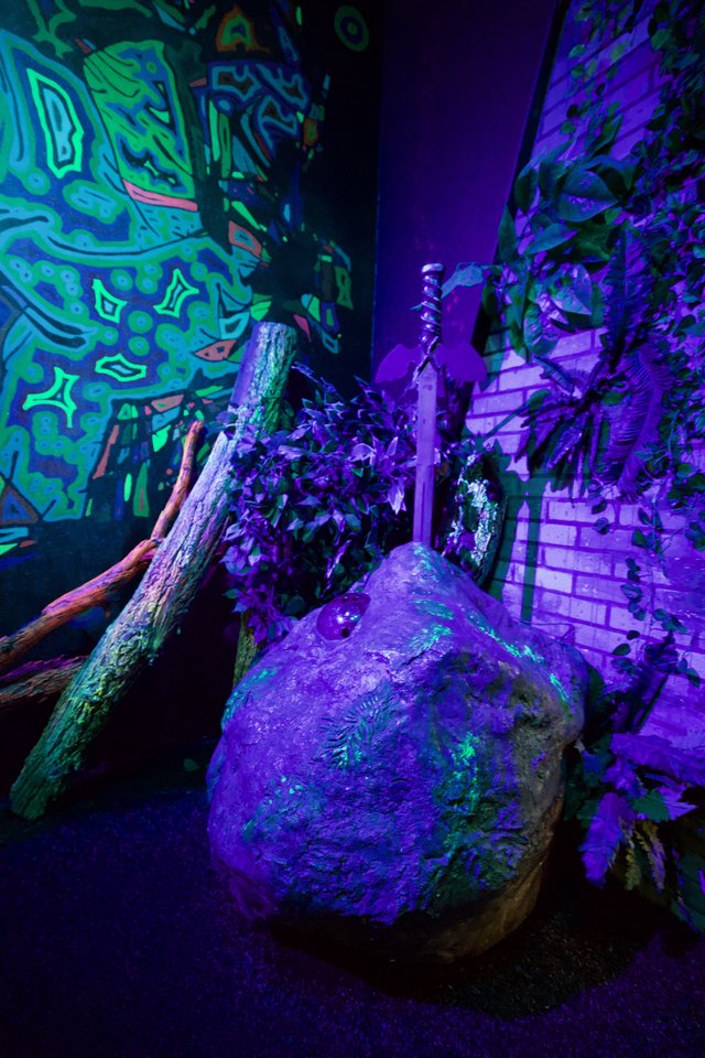 UV Illuminated Graffiti Wall in Psychedelic Art Installation