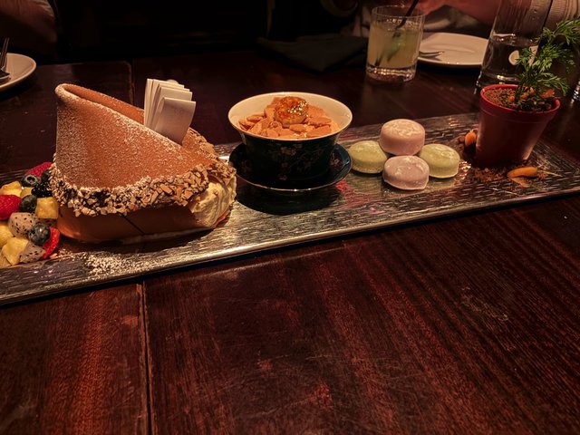 Elegant Dessert Platter with Book-Shaped Cake Centerpiece