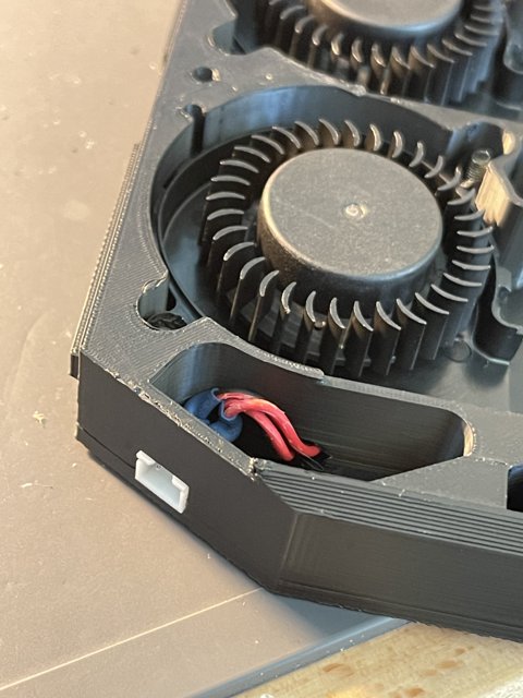 A close-up of a computer fan