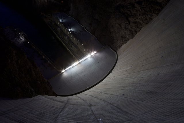 Night View of Hoover Dam