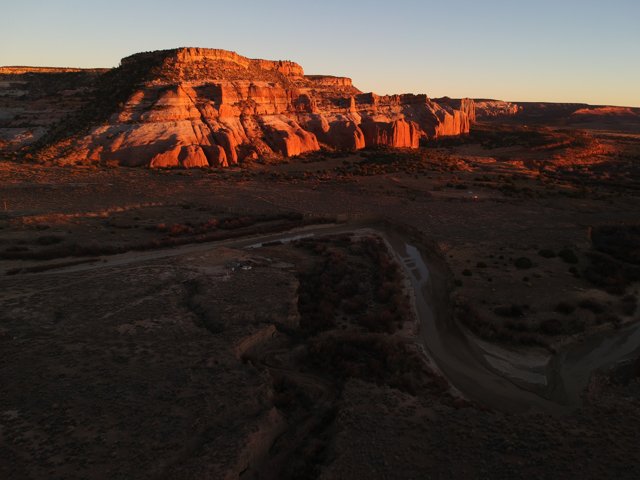 Serene Sunset over Mesas and Canyons