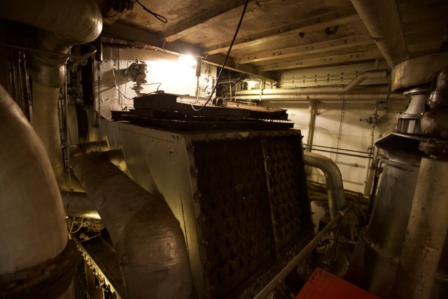 Inside the Engine Room of a Factory Ship