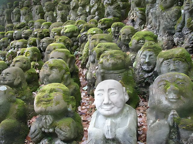 Moss-Covered Statues
