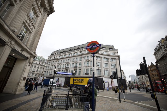 Oxford Circus Underground Station on Overcast London Day