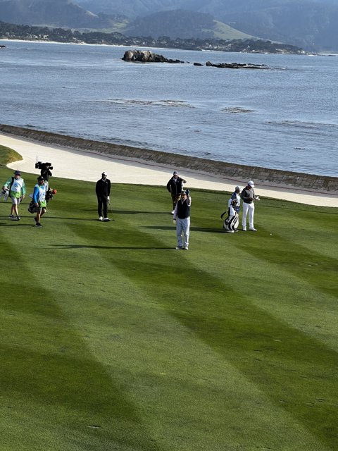 Teeing off with a seaside backdrop