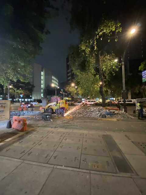 Urban Construction at Night