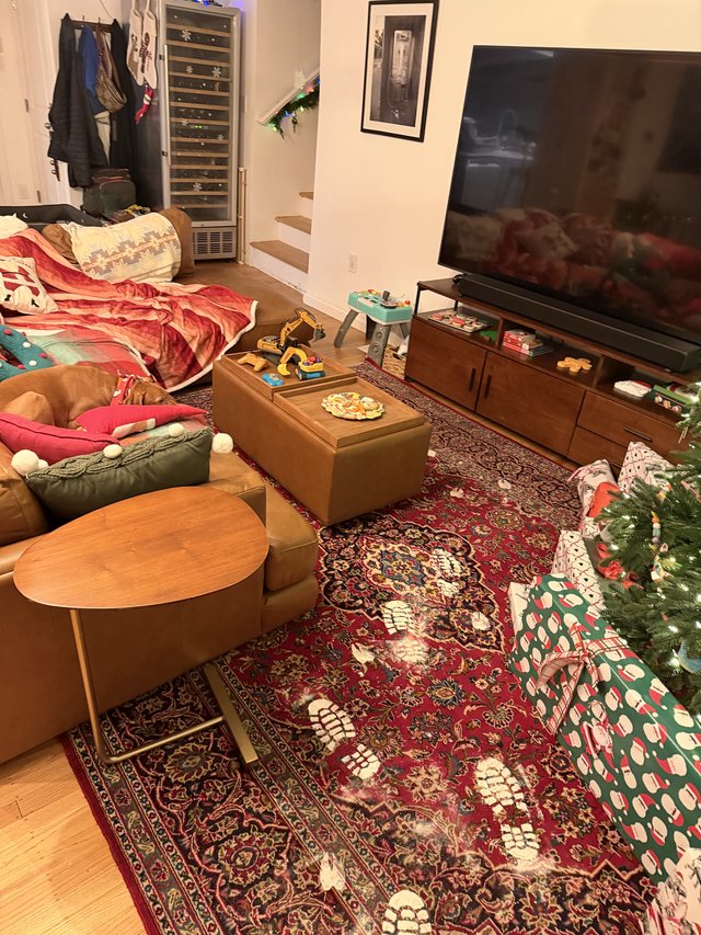 Cozy Christmas Morning Living Room Scene