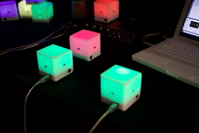 Colorful Cubes with Laptop Connection