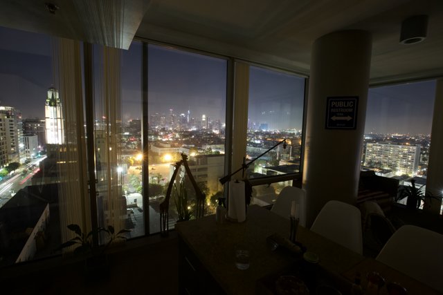 Urban Metropolis View from Penthouse Window