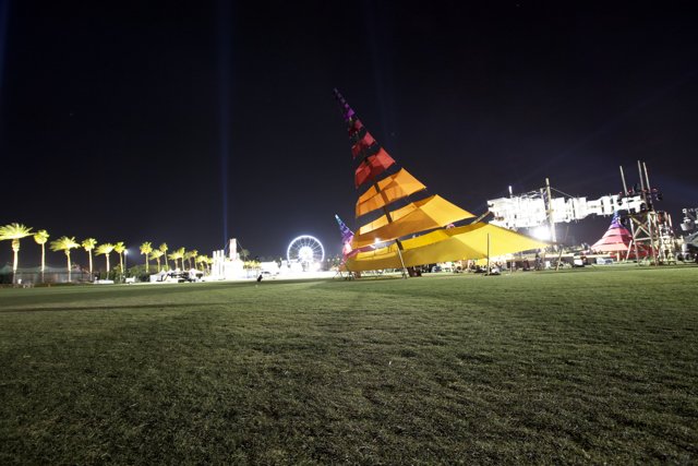 Colorful Lights on Coachella Tent