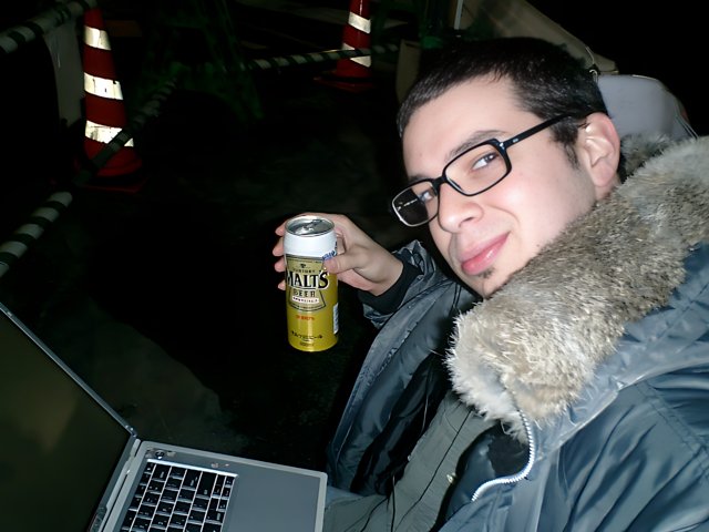 A Man and His Beer at Tokyo Metropolitan Government Office