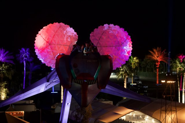 Glowing Elephant in Coachella Night Sky