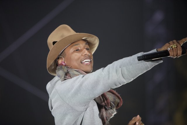 Pharrell Williams rocks the stage at the 2012 Grammy Awards