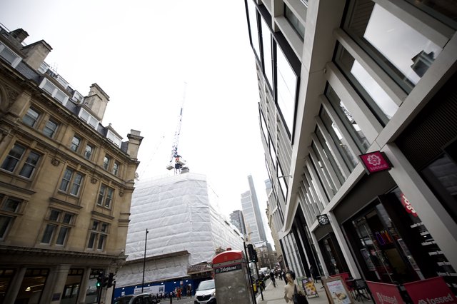 Urban Construction Site on Overcast London Street