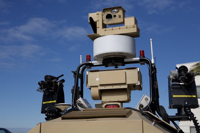 Military vehicle equipped with advanced camera technology